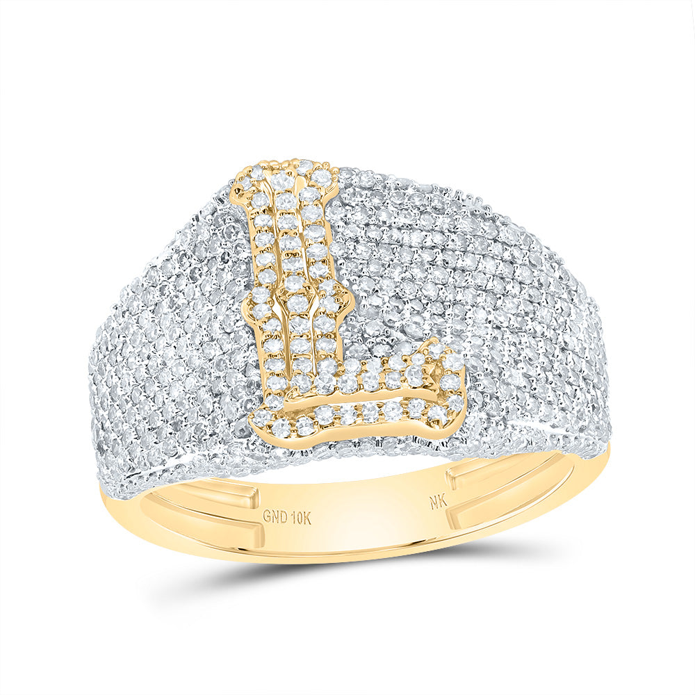 10kt Yellow Gold Diamond Initial Men's Ring