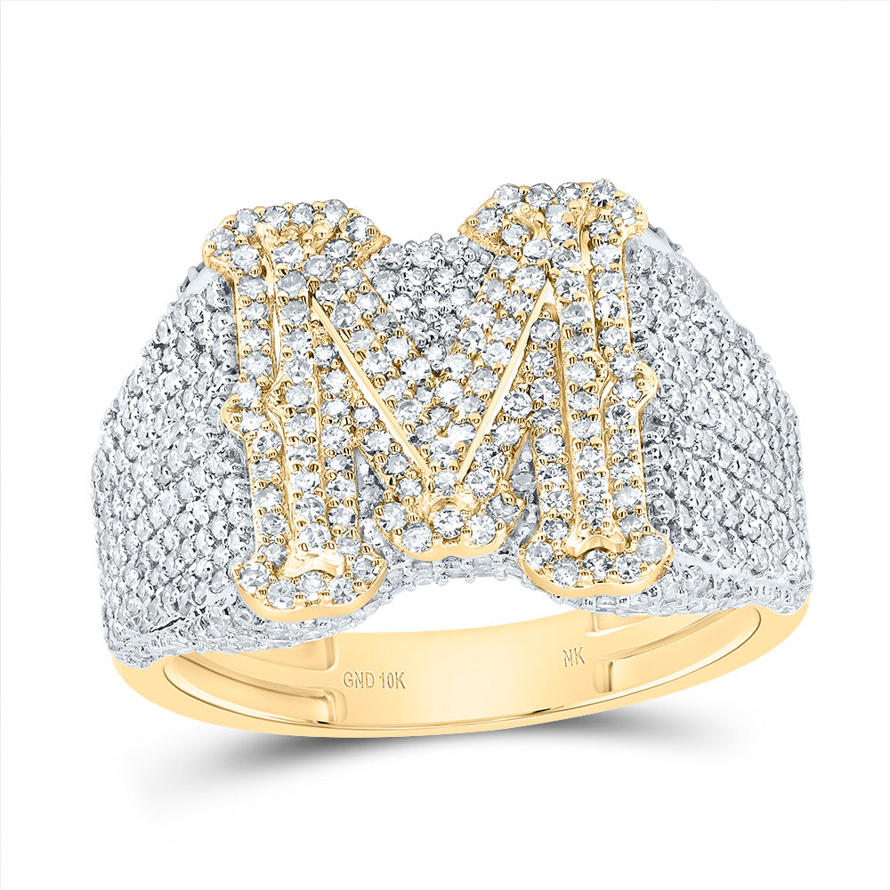 10kt Yellow Gold Diamond Initial Men's Ring