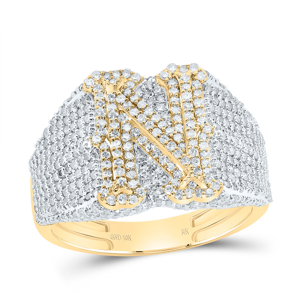 10kt Yellow Gold Diamond Initial Men's Ring