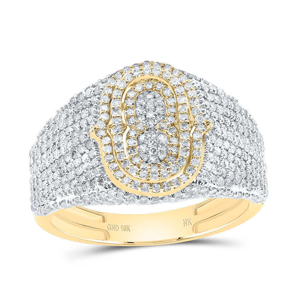 10kt Yellow Gold Diamond Initial Men's Ring