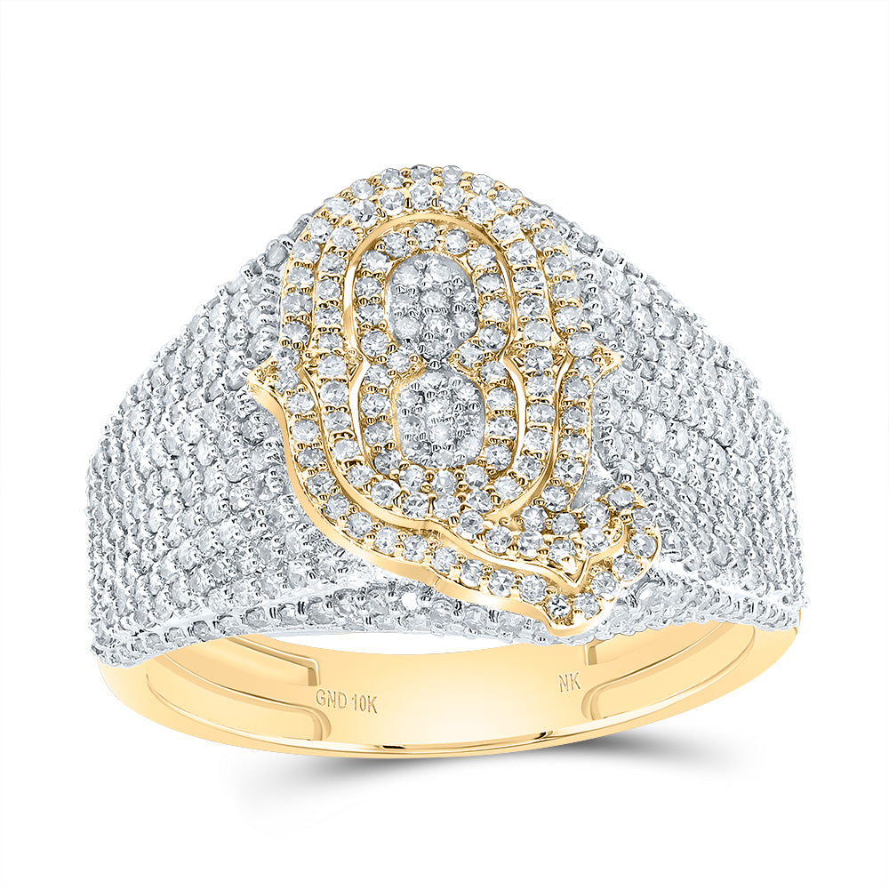 10kt Yellow Gold Diamond Initial Men's Ring