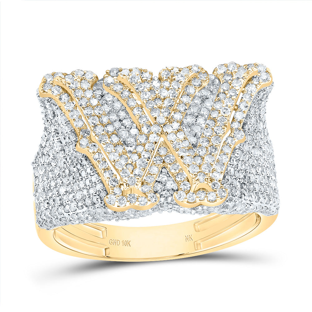 10kt Yellow Gold Diamond Initial Men's Ring