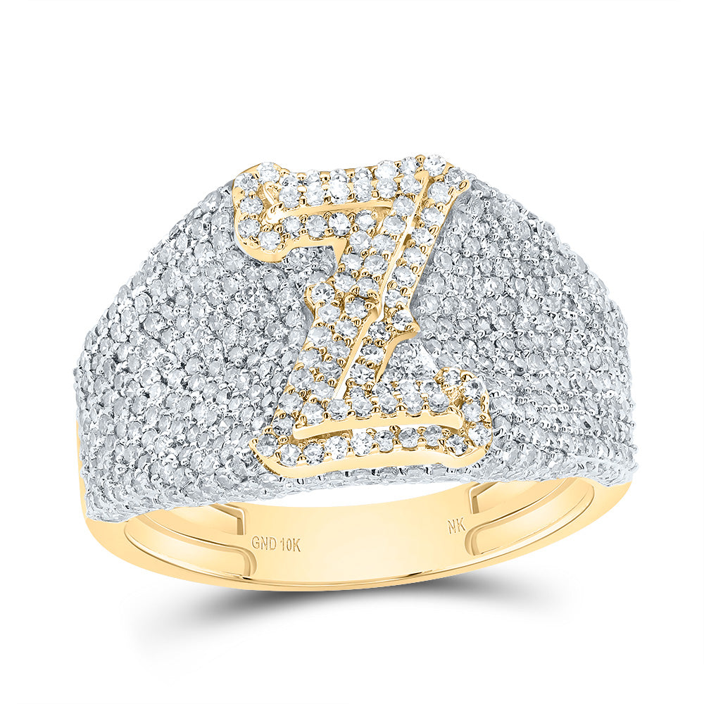 10kt Yellow Gold Diamond Initial Men's Ring