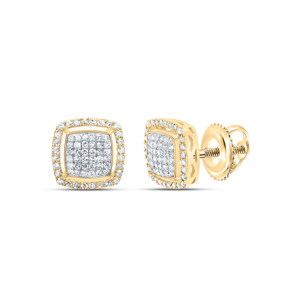 10kt Yellow Gold 1/2 Cttw Diamond Fashion Cushion Earring