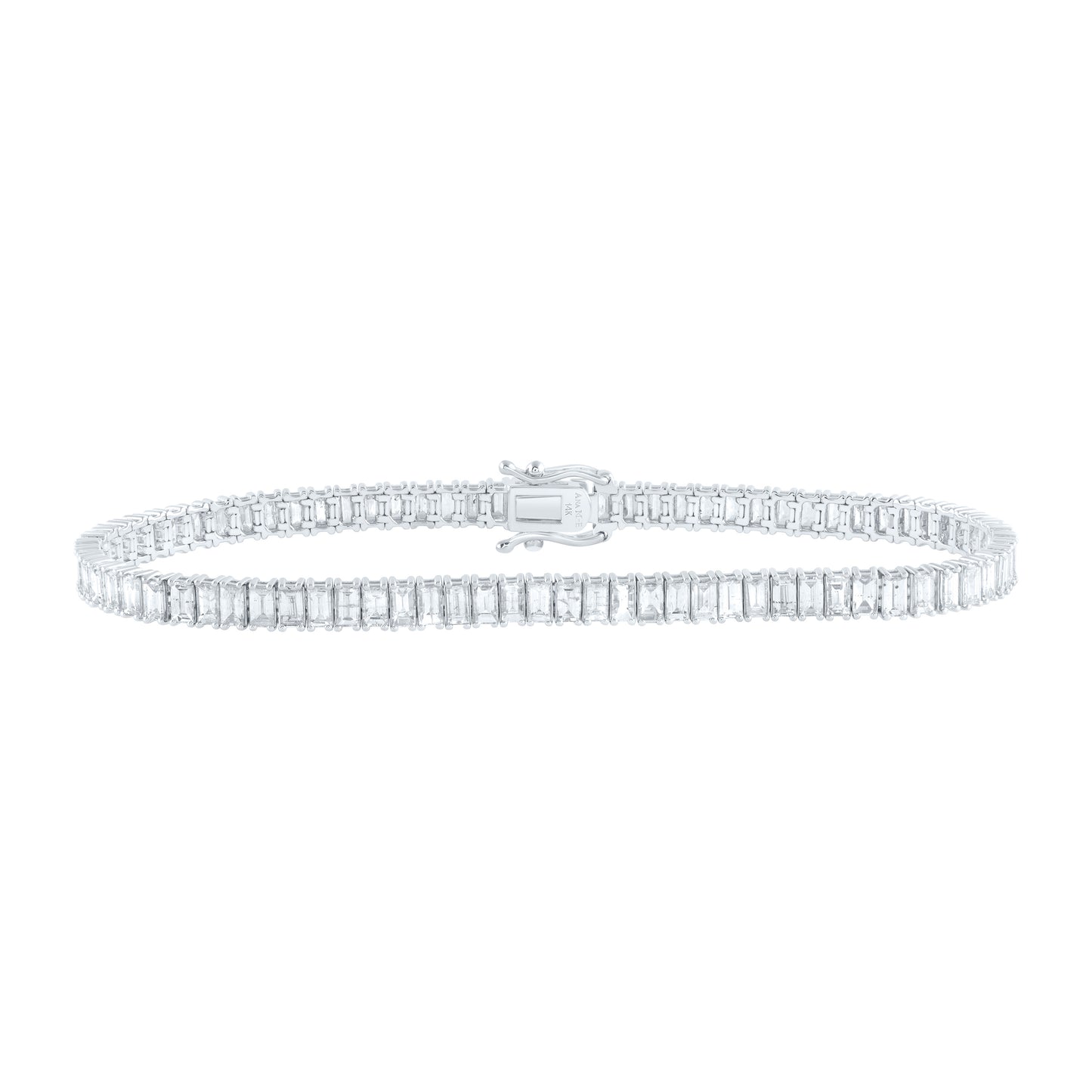14K Yellow or White Gold 6 5/8 Ctw Diamond Elite Fashion Baguette Tennis Bracelet (7 Inch)