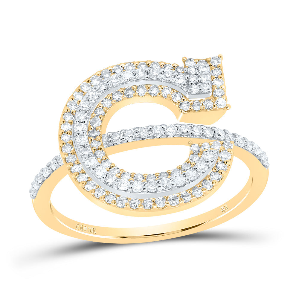 10kt Yellow Or Rose Gold Diamond Fashion Initial Ladies Wedding Engagement Anniversary Ring