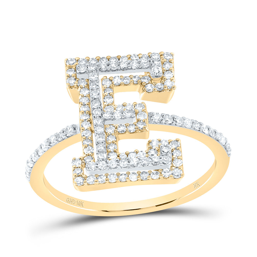 10kt Yellow Or Rose Gold Diamond Fashion Initial Ladies Wedding Engagement Anniversary Ring