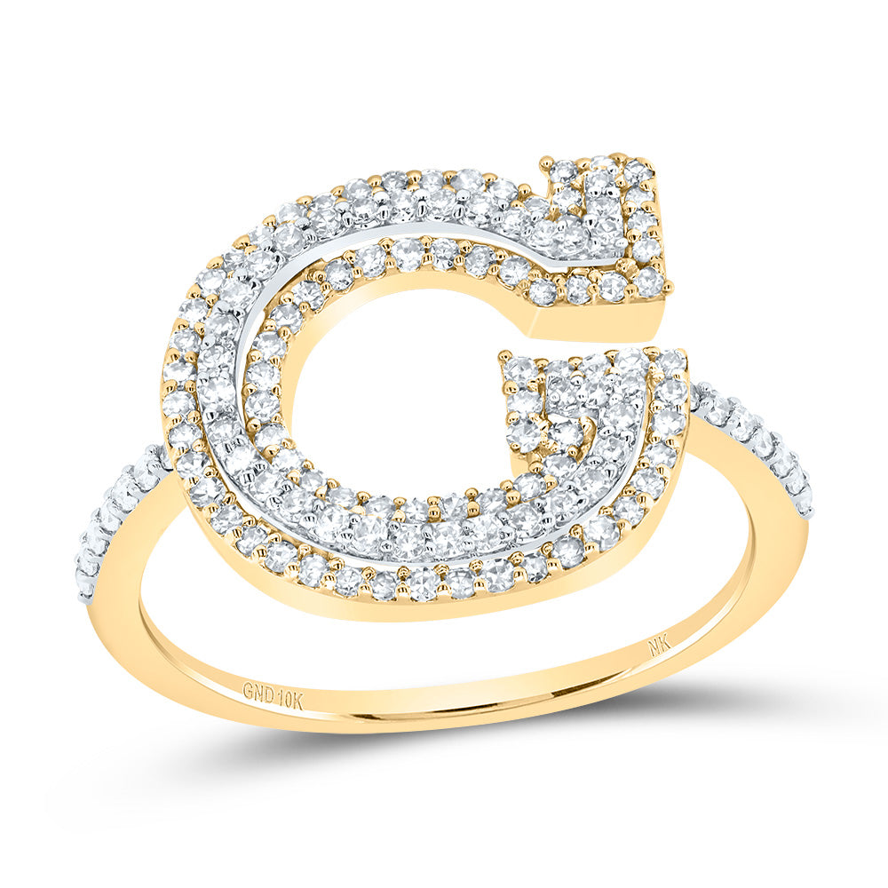 10kt Yellow Or Rose Gold Diamond Fashion Initial Ladies Wedding Engagement Anniversary Ring