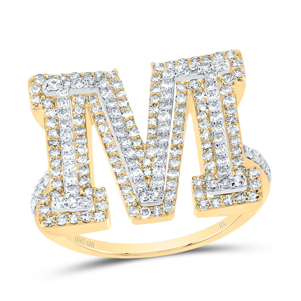 10kt Yellow Or Rose Gold Diamond Fashion Initial Ladies Wedding Engagement Anniversary Ring