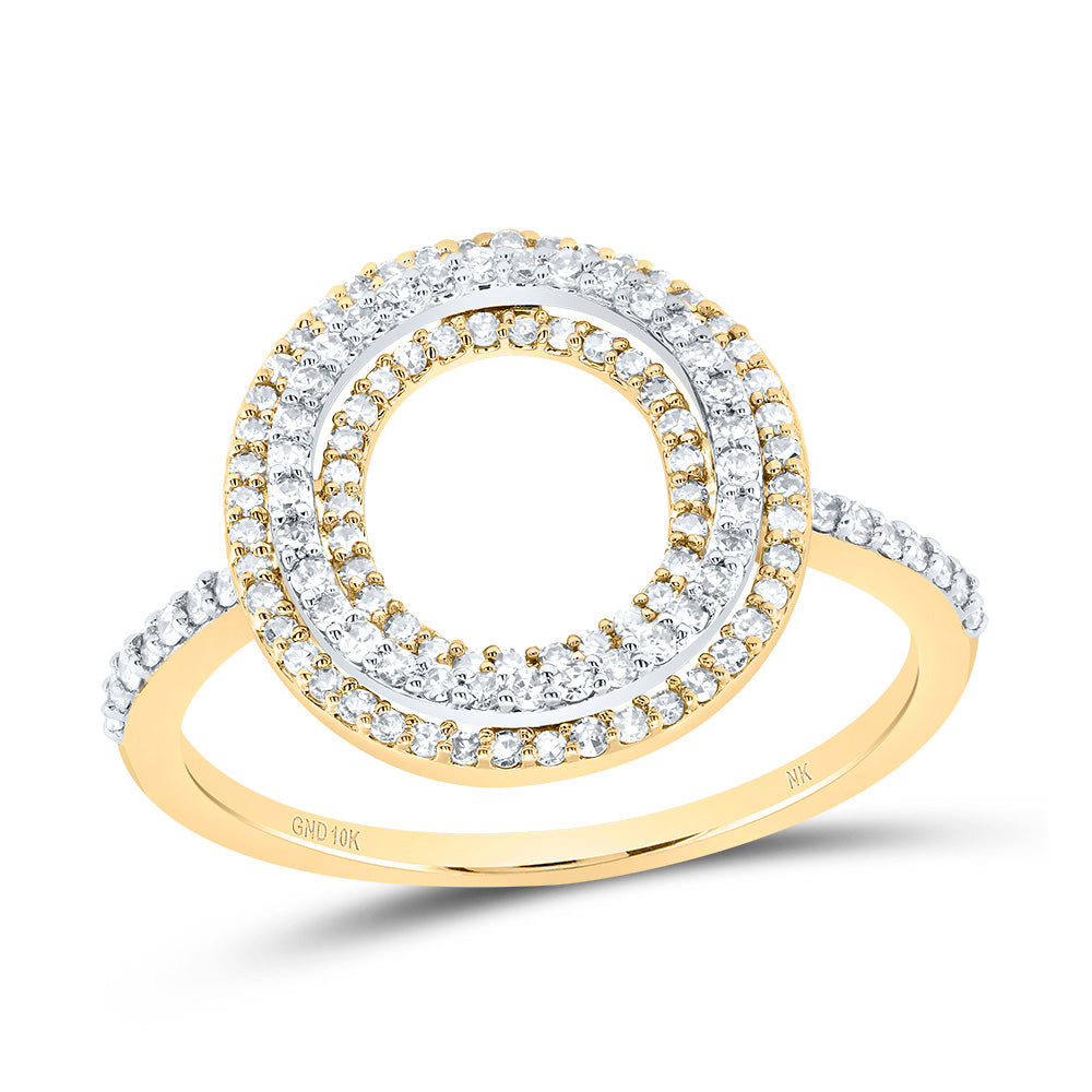 10kt Yellow Or Rose Gold Diamond Fashion Initial Ladies Wedding Engagement Anniversary Ring