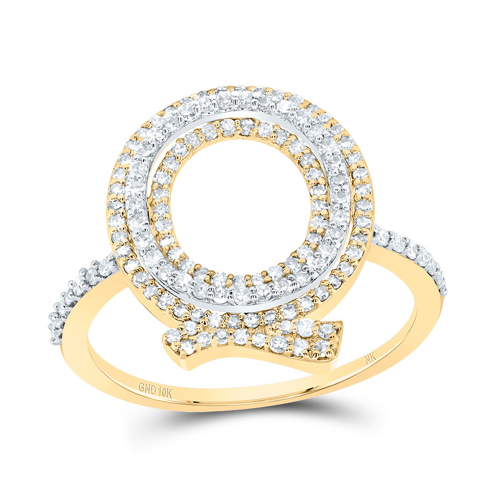 10kt Yellow Or Rose Gold Diamond Fashion Initial Ladies Wedding Engagement Anniversary Ring