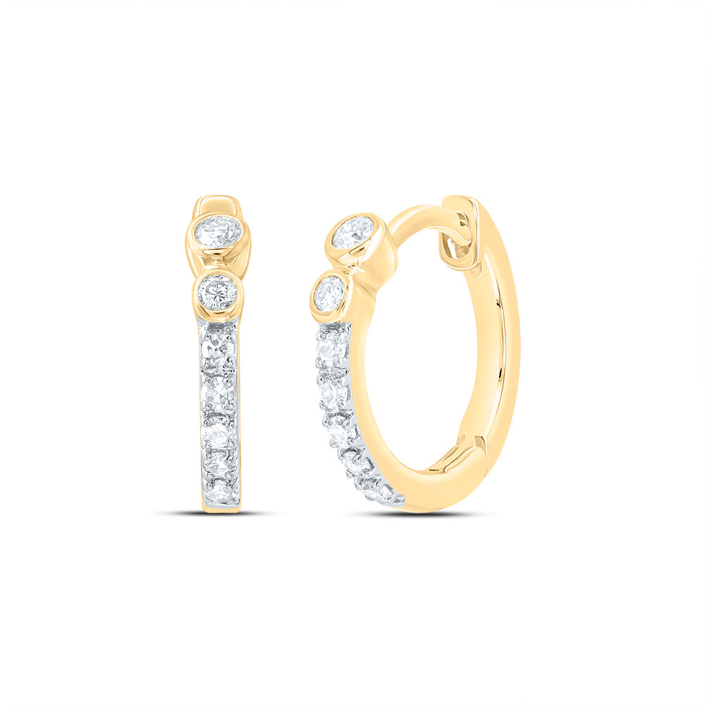10kt Yellow Gold 1/10 Cttw Diamond Hoop Earring