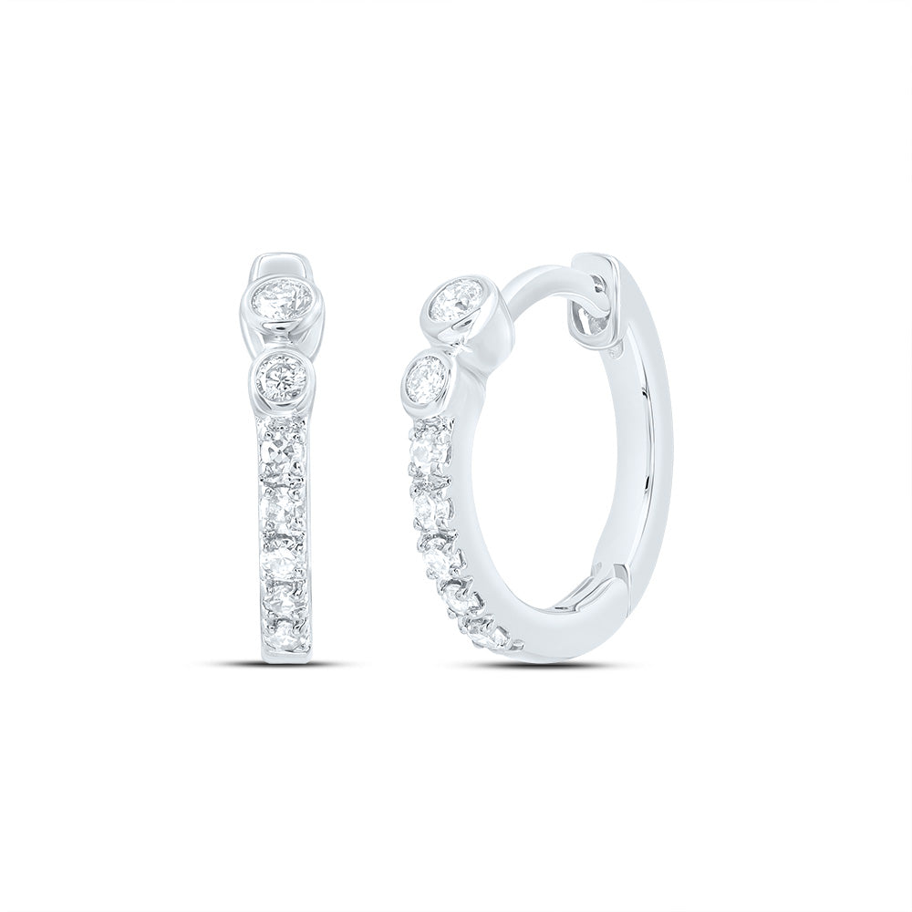 10kt White Gold 1/10 Cttw Diamond Hoop Earring
