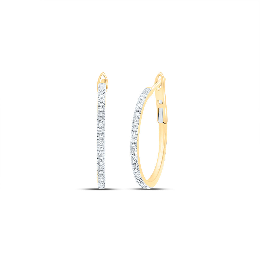 10kt Yellow Gold 1/6 Cttw Diamond Fashion Hoop Earring
