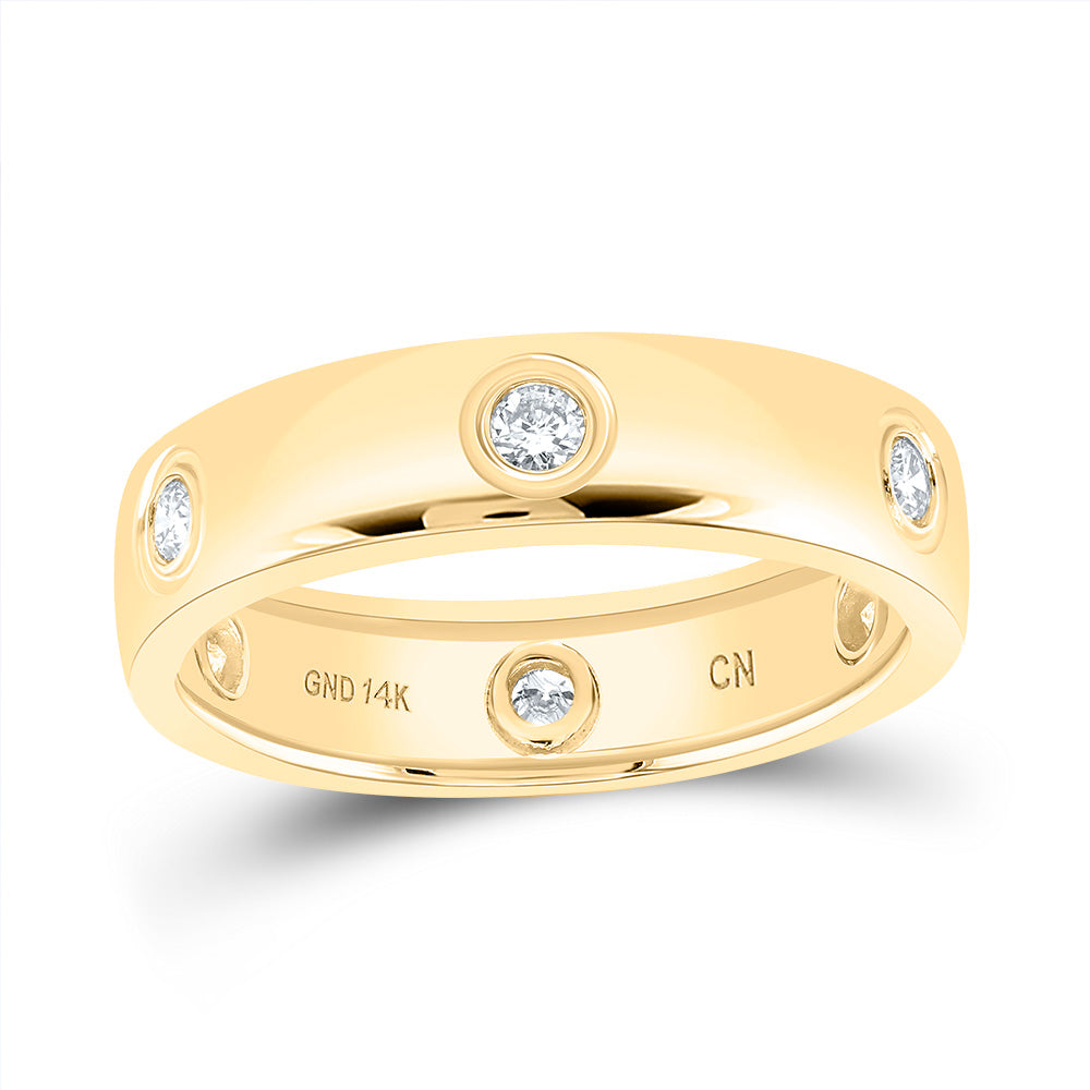 14kt Yellow Gold 1/4 Cttw Diamond Fashion Bridal Wedding Engagement Anniversary Womens Band, Women Size: 5-9