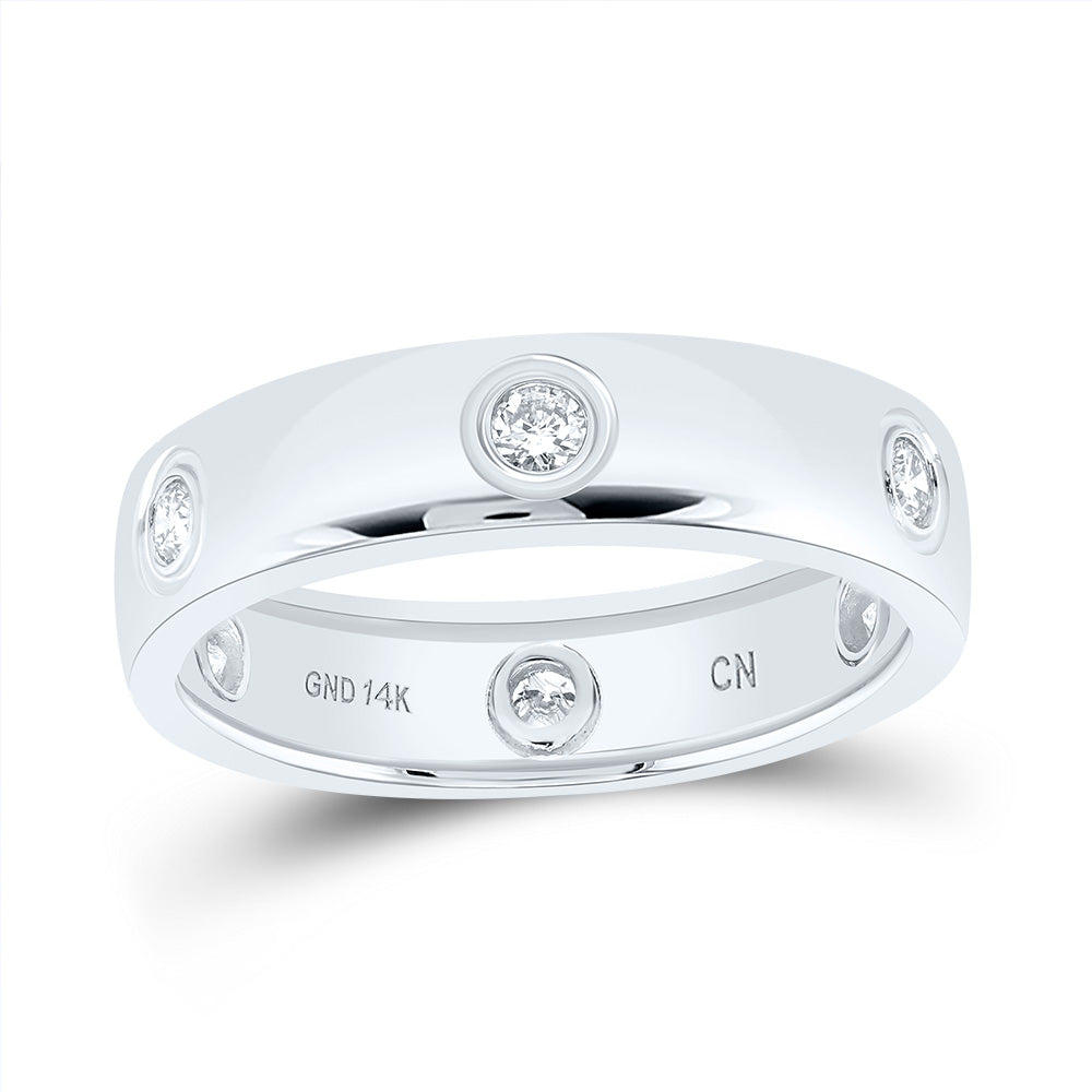 14K White Gold 1/4 Ctw Diamond Fashion Ladies Band, Womens Size: 5-9