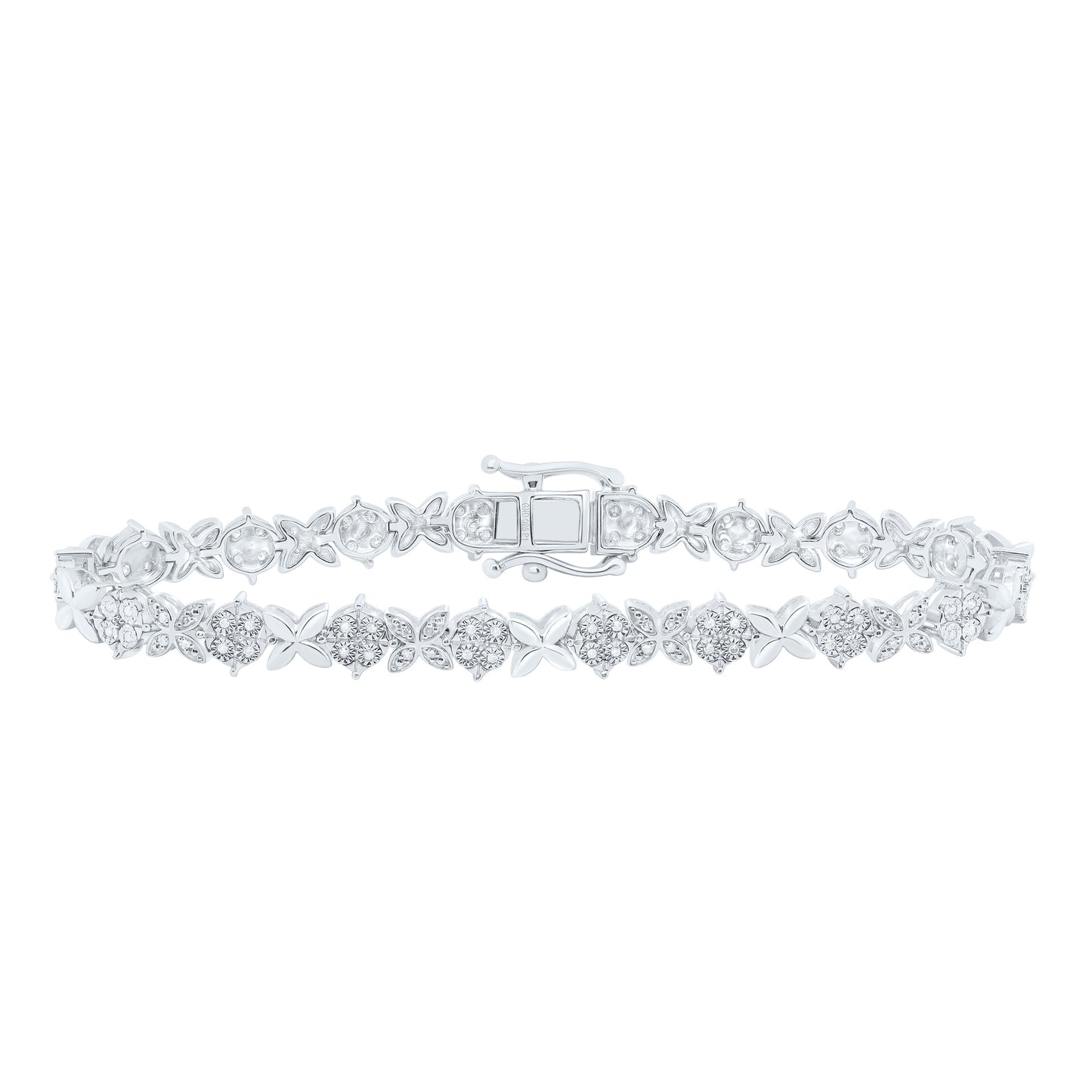 Sterling Silver 1/3 Cttw Diamond 6.70mm Ladies Bracelet, Length: 7 Inch