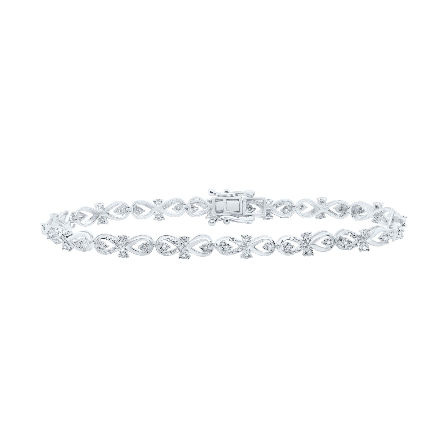 Sterling Silver 1/3 Cttw Diamond 5.20mm Ladies Bracelet, Length: 7 Inch