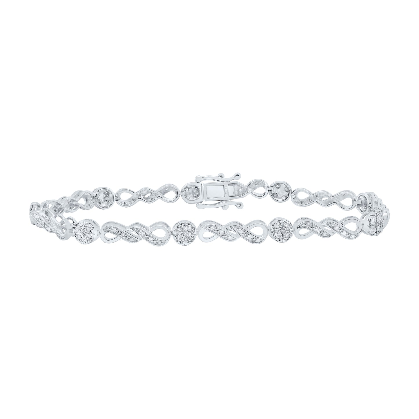 Sterling Silver 1/3 Cttw Diamond 5.20mm Ladies Bracelet, Length: 7 Inch
