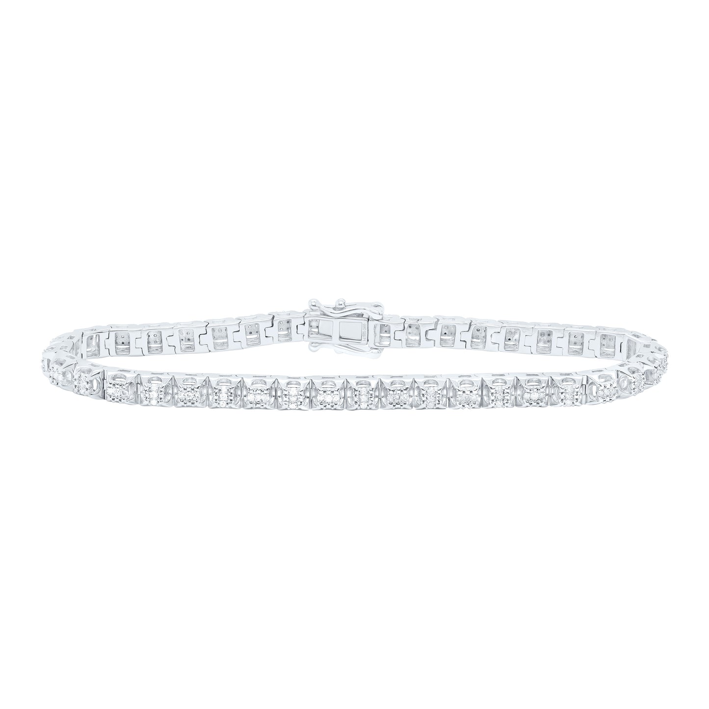 Sterling Silver 1/3 Cttw Diamond 4.40mm Ladies Bracelet, Length: 7 Inch