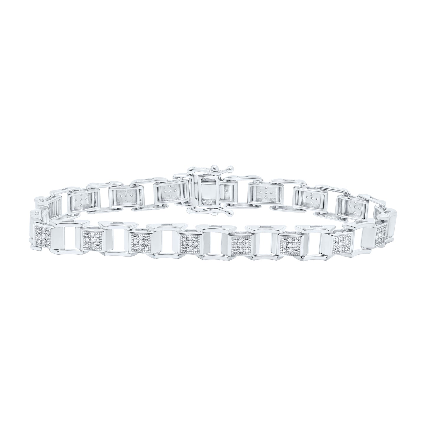Sterling Silver 1/3 Cttw Diamond 5.40mm Ladies Bracelet, Length: 7 Inch