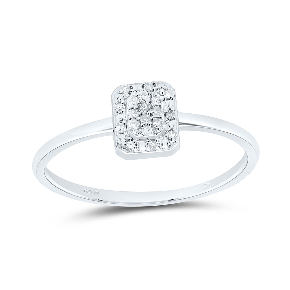 Sterling Silver 1/12 Cttw Diamond Emerald Wedding Engagement Anniversary Ring, Women Size: 5-9