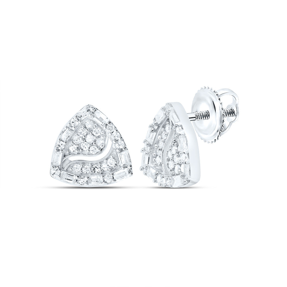 Sterling Silver 1/4 Cttw Diamond Stud Earring