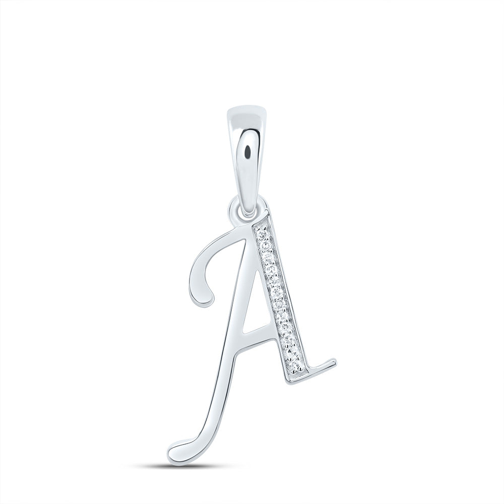 10kt Yellow Or White Gold Diamond Initial Pendant
