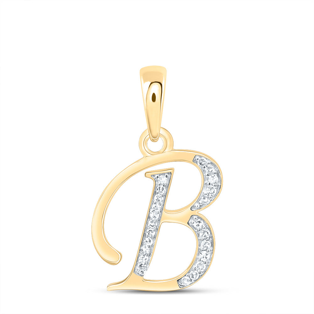10kt Yellow Or White Gold Diamond Initial Pendant