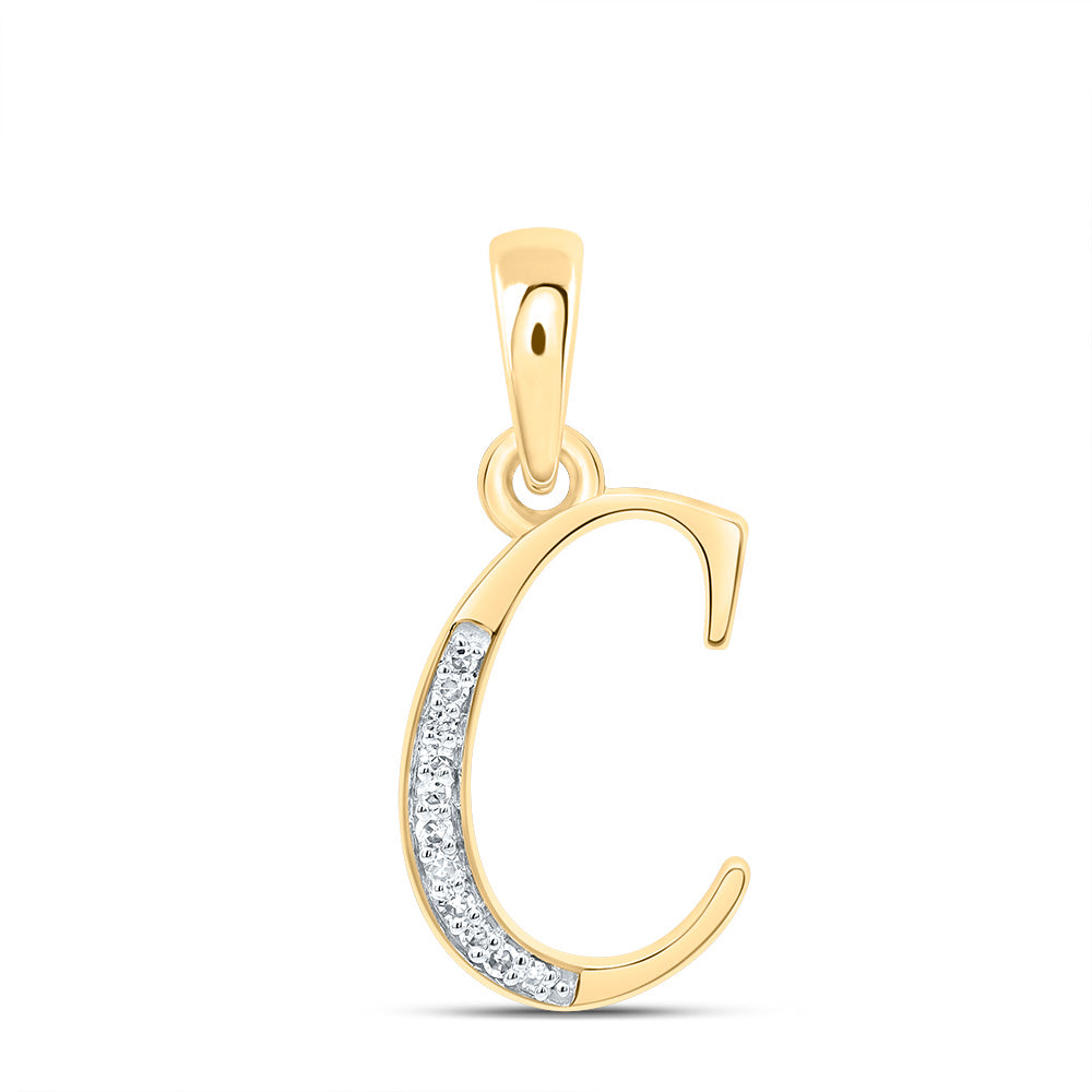 10kt Yellow Or White Gold Diamond Initial Pendant