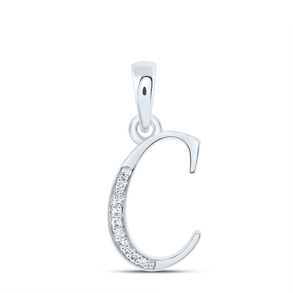 10kt Yellow Or White Gold Diamond Initial Pendant