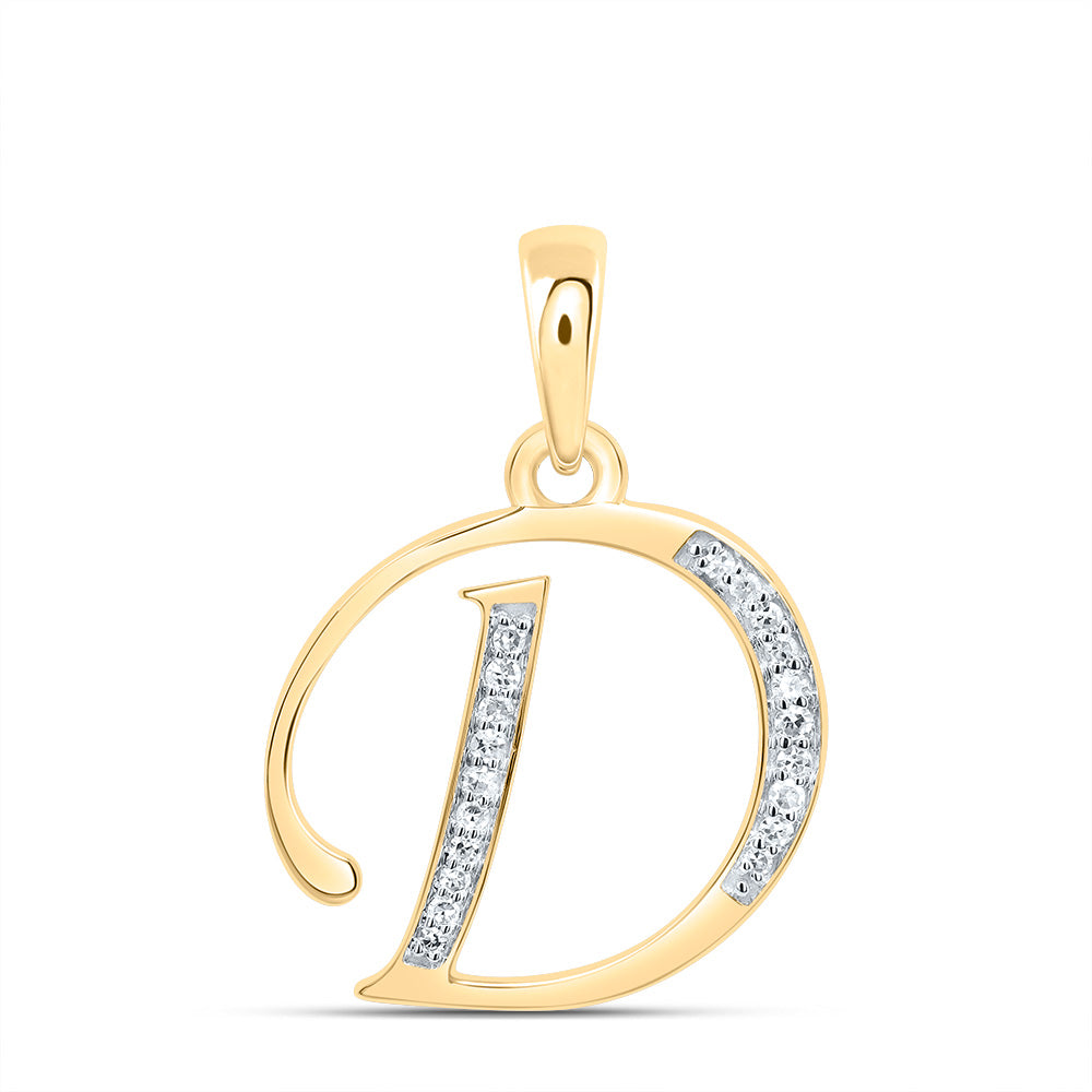 10kt Yellow Or White Gold Diamond Initial Pendant