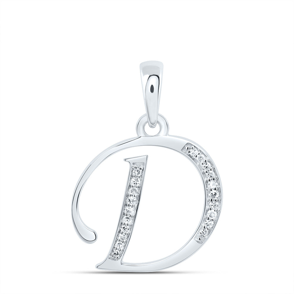 10kt Yellow Or White Gold Diamond Initial Pendant