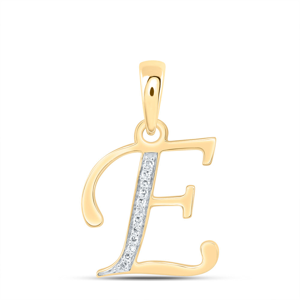 10kt Yellow Or White Gold Diamond Initial Pendant