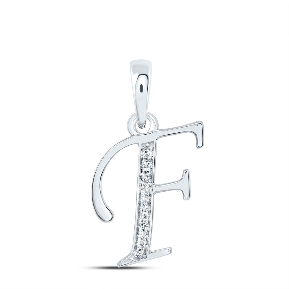 10kt Yellow Or White Gold Diamond Initial Pendant