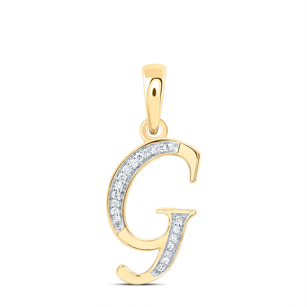 10kt Yellow Or White Gold Diamond Initial Pendant