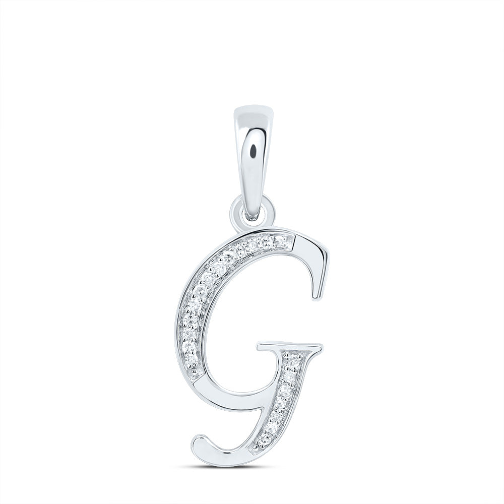 10kt Yellow Or White Gold Diamond Initial Pendant