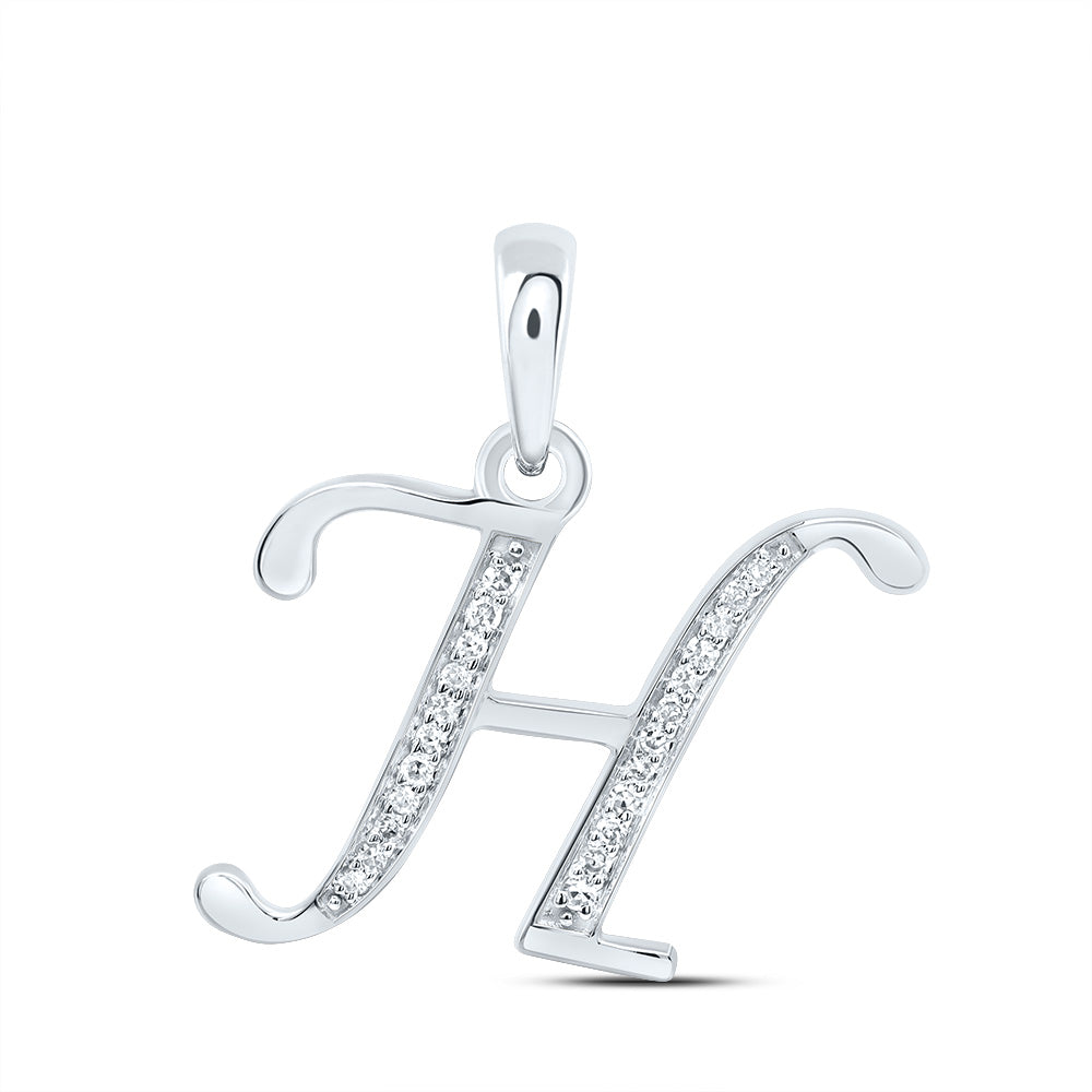 10kt Yellow Or White Gold Diamond Initial Pendant