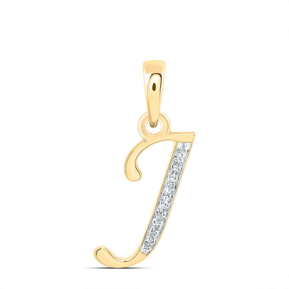 10kt Yellow Or White Gold Diamond Initial Pendant