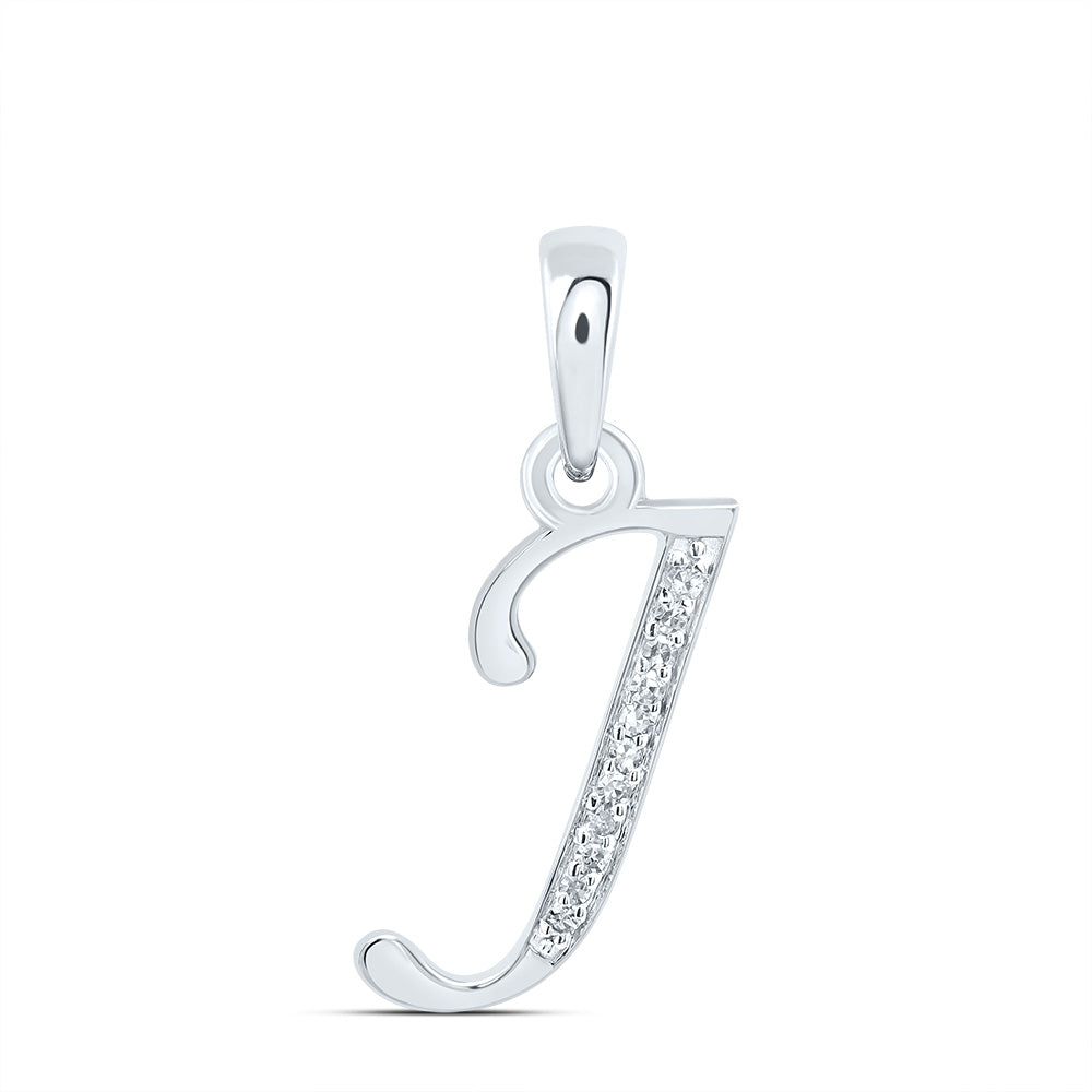 10kt Yellow Or White Gold Diamond Initial Pendant