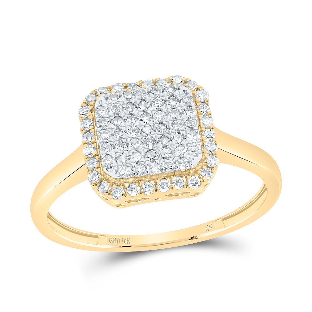 10kt Yellow Gold 3/8 Cttw Diamond Fashion Octagon Wedding Engagement Anniversary Ring, Women Size: 5-9