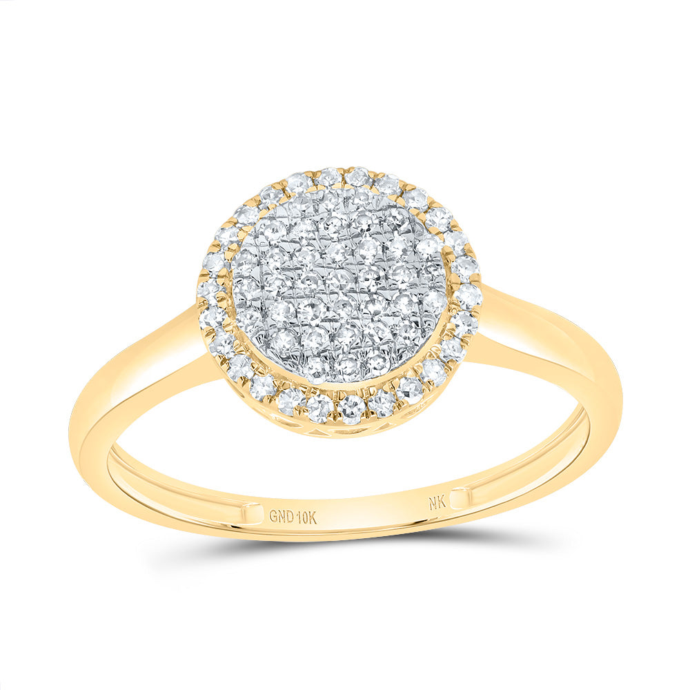 10kt Yellow Gold 1/3 Cttw Diamond Fashion Round Wedding Engagement Anniversary Ring, Women Size: 5-9