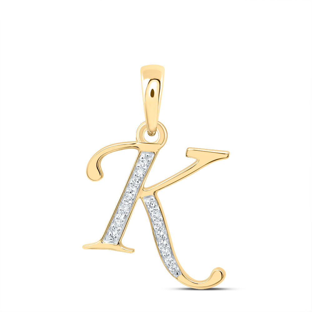 10kt Yellow Or White Gold Diamond Initial Pendant