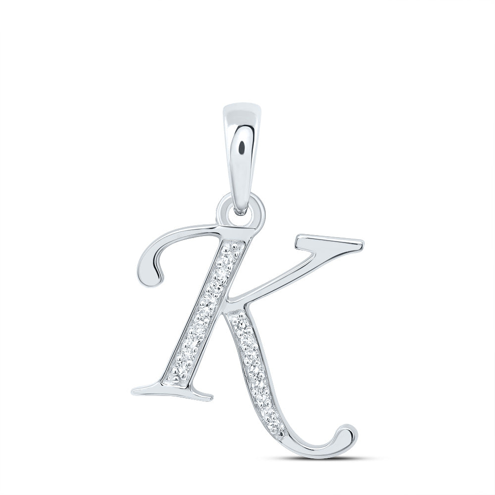 10kt Yellow Or White Gold Diamond Initial Pendant
