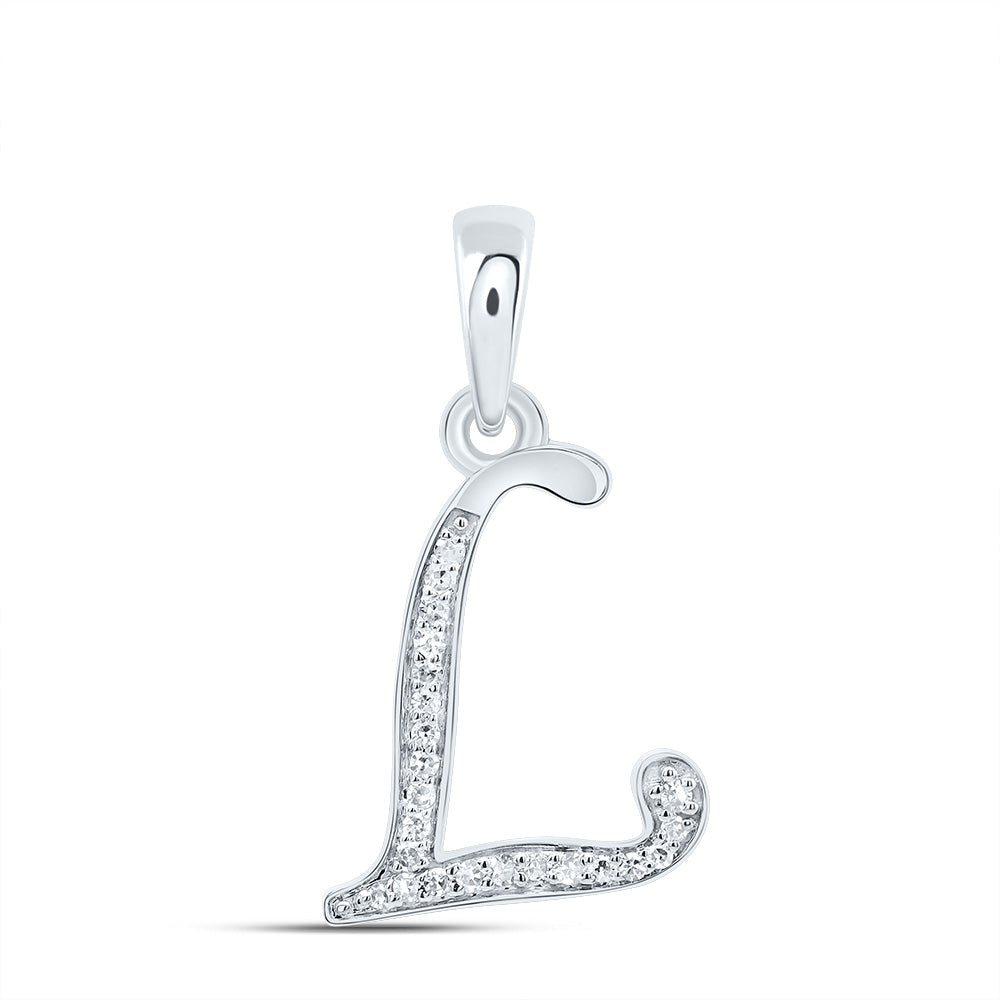 10kt Yellow Or White Gold Diamond Initial Pendant
