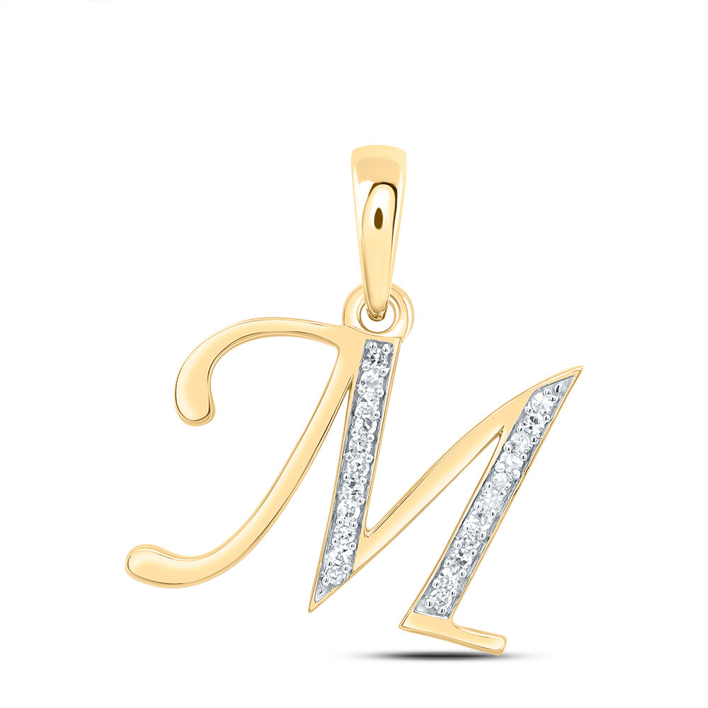 10kt Yellow Or White Gold Diamond Initial Pendant