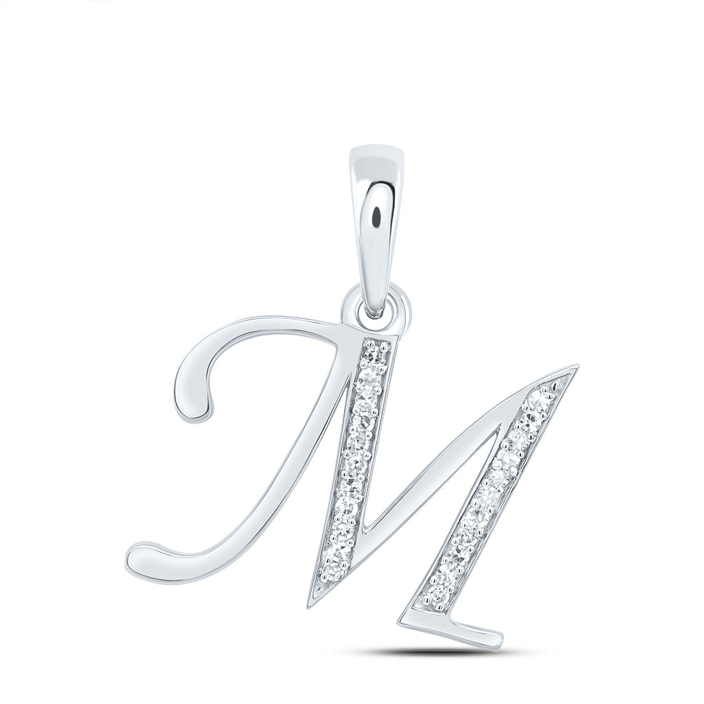 10kt Yellow Or White Gold Diamond Initial Pendant