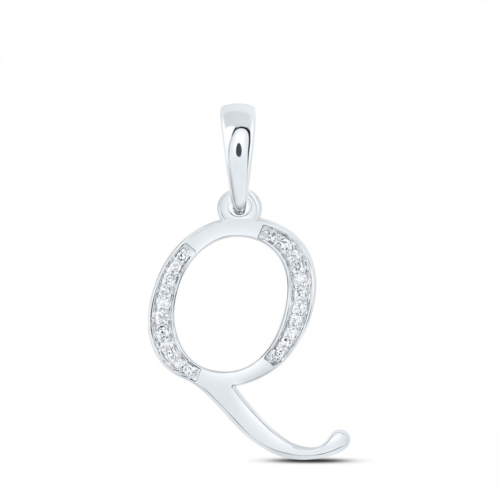 10kt Yellow Or White Gold Diamond Initial Pendant