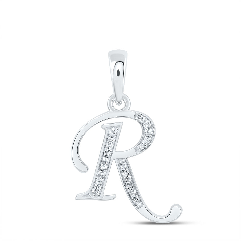 10kt Yellow Or White Gold Diamond Initial Pendant