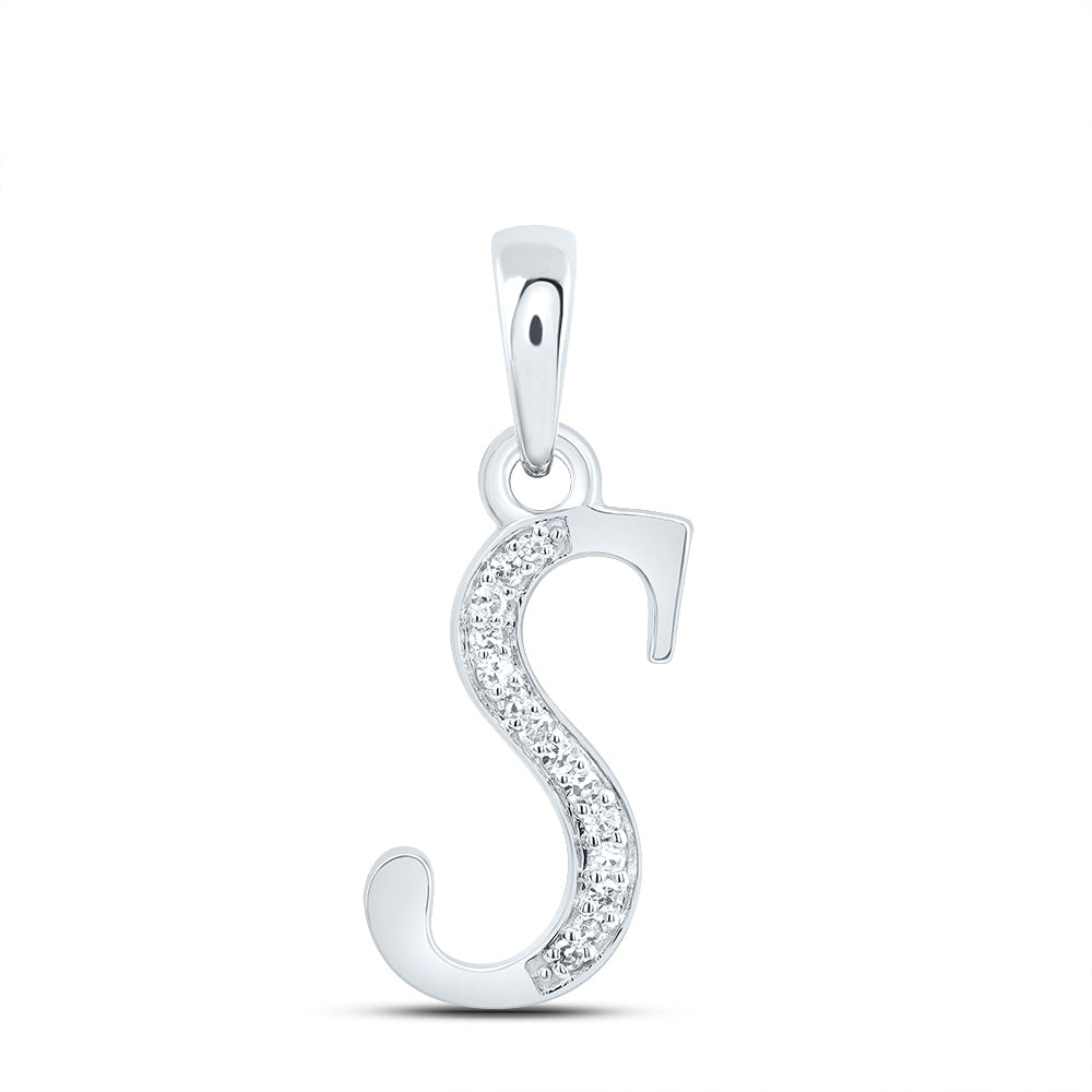 10kt Yellow Or White Gold Diamond Initial Pendant